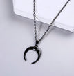 Punk Black Witch Horn Necklace Halloween Jewelry