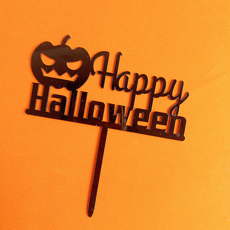 Happy Halloween Pumpkin Acrylic Cake Insert Party Cake Decoration