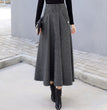 Autumn Japanese Woolen Slimming High Waist Plaid Large Swing Dress