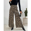 Women's Leopard Print Casual Elastic Waist Loose-fitting Wide-leg Trousers