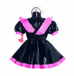 Maid Cosplay Dress In Black Patent Leather