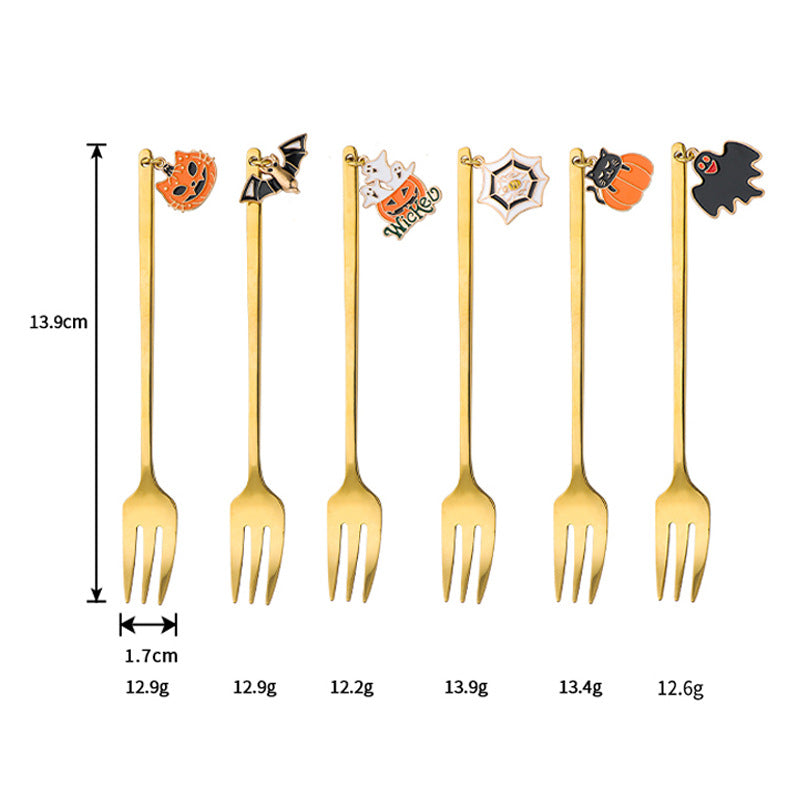 Halloween Style Pendant Stainless Steel Coffee  Creative Pumpkin Spoon