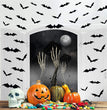 PVC Bat Sticker Halloween Bar KTV Haunted House Decoration Wall Sticker
