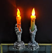 Halloween Skeleton Ghost Holding Candle Light