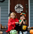 Halloween Wooden Witch Broom Acrylic Hang Decorations