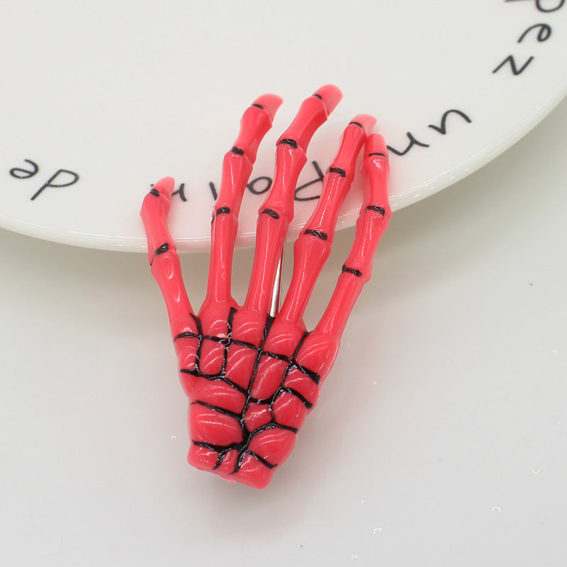 Halloween Skull Hand Claw Fluorescent Hairpin