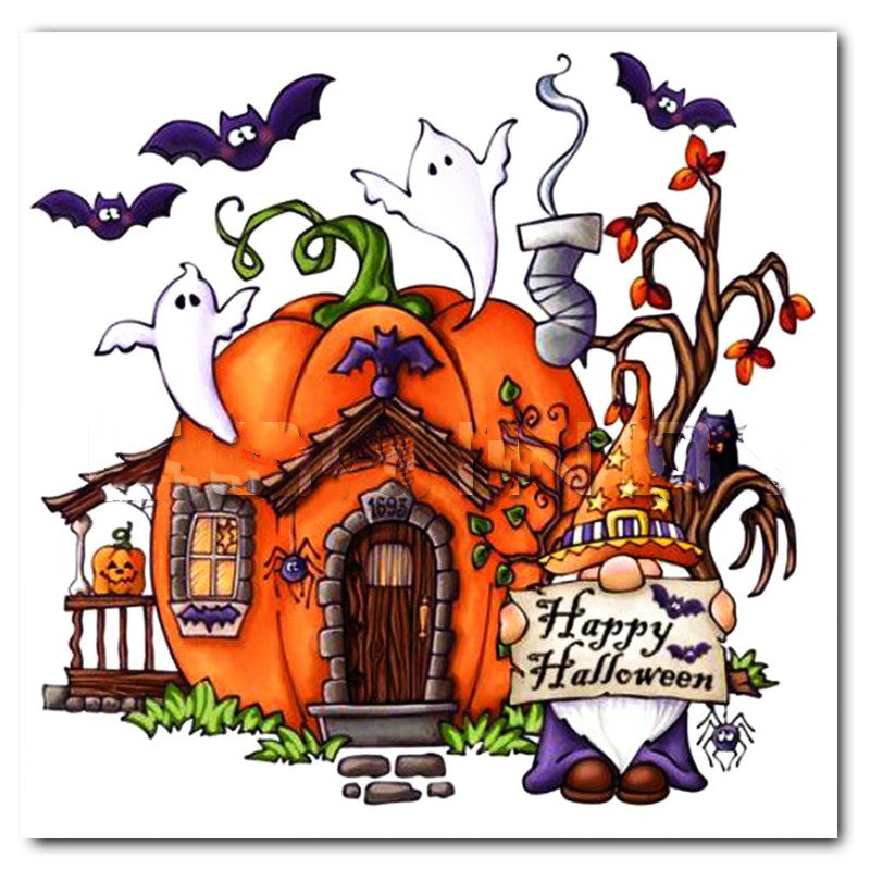 Halloween Cat Square Rhombus Cartoon Embroidery Diamond Painting