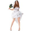 Halloween Costume Women's White Bloodstained Ghost Bridal Dress