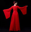 Women's Chinese Style Elegant Hanfu Monochrome Dance Costumes