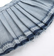 All-matching Casual High Waist Pleated Denim Skirt For Women