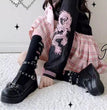 Patent Leather Halloween Leather Shoes Thick Bottom Round Toe Platform