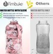 Half Gallon Water Bottle with Sleeve 64 OZ Water Bottle with Handle & Straw Leakproof Motivational Sports Gym Water Bottle with Time Marker BPA Free Water Jug with Reusable Neoprene Holder