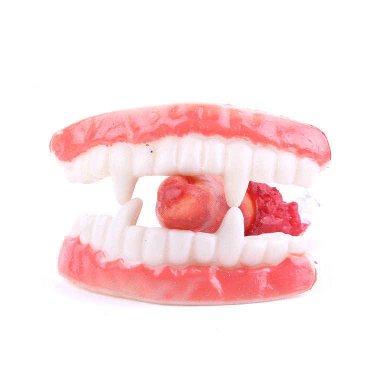 Halloween Decoration Vinyl Dentures White Teeth Funny Toys