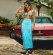 Slim-fit Sheath Patchwork Slit PU Leather European And American Skirt