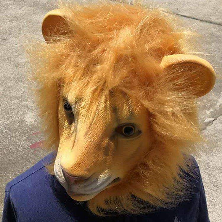 Halloween Prom Play Cute Lion Latex Mask
