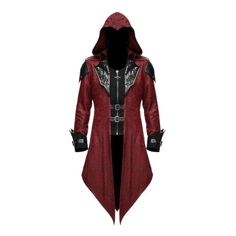 Men's New Medieval Halloween Retro Patchwork Coat