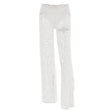 New All-match Lace High Waist Long Stitching Straight-leg Pants