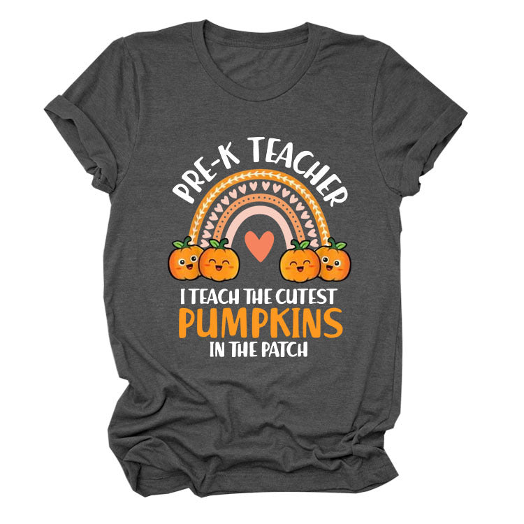 Pumpkin Love Rainbow Halloween Short Sleeve T-Shirt