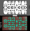 Luminous Halloween Skull Graffiti Sticker Set Of 12