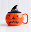 Ceramic Mug Pumpkin Imp Shaped Halloween With Lid