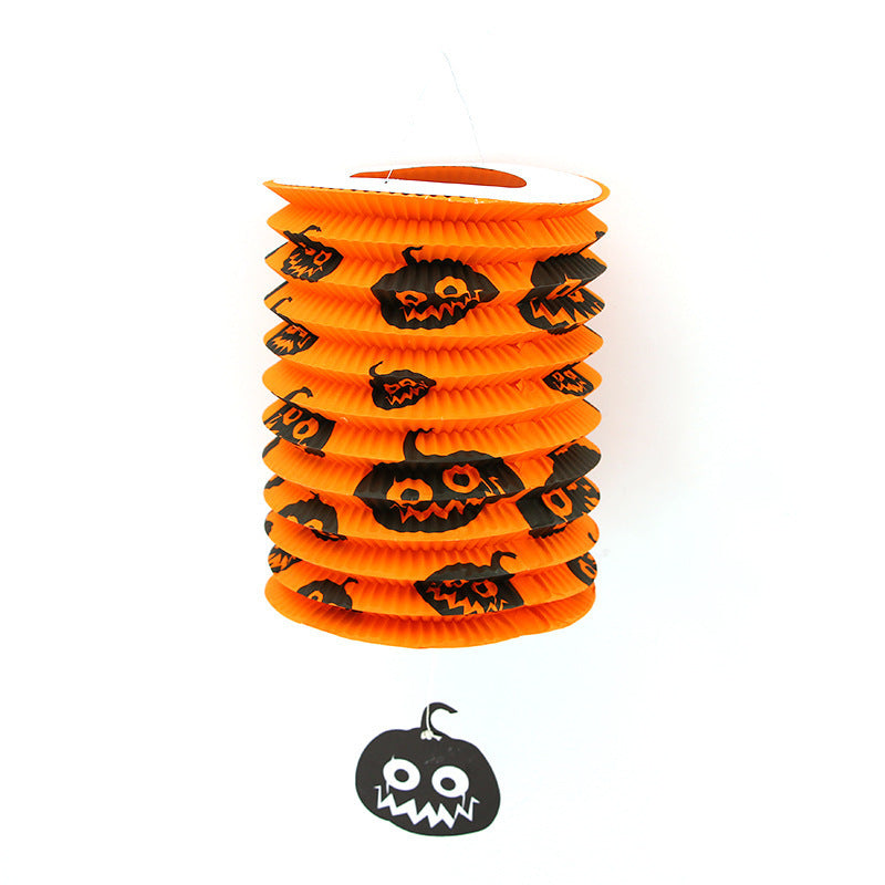 Halloween Pumpkin Paper Lantern Scene Props Ghost Festival Products KTV Bar Window Layout LED Lampshade Decoration