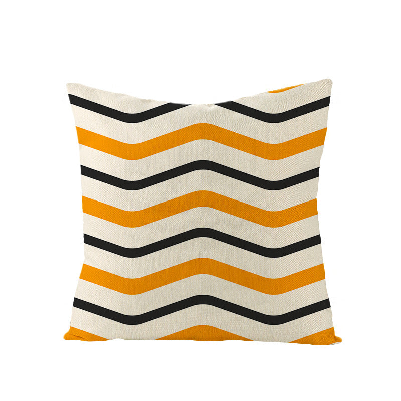 Home Halloween Pumpkin Linen Pillow Cover