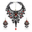 European And American Style Black Clavicle Chain Retro Lace Female V-neck Flower Halloween Series