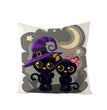 Halloween Linen Cute Cartoon Printed Kitten Pumpkin Head Pillow Cover