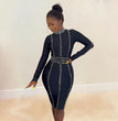 Lady Sexy Slim Fit Rhinestone Stretch Tight Dress