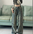 High Waist Loose Drooping Width Slightly Flared Jeans