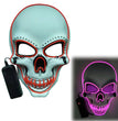 Glowing Mask Scary Ghost Face Halloween Funny White Skull Mask LED Glowing Props