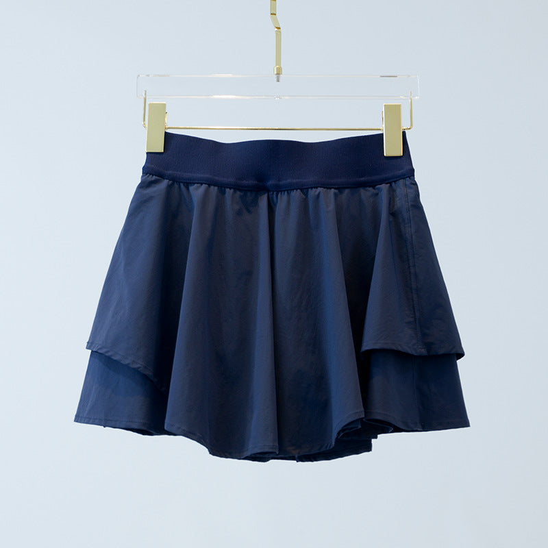 Yoga Clothes Women's Sports Tennis Skirt Thin Outer Wear Safety Pants Cloud Skirt