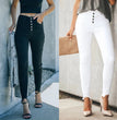 European And American Ladies Jeans Solid Color Stretch