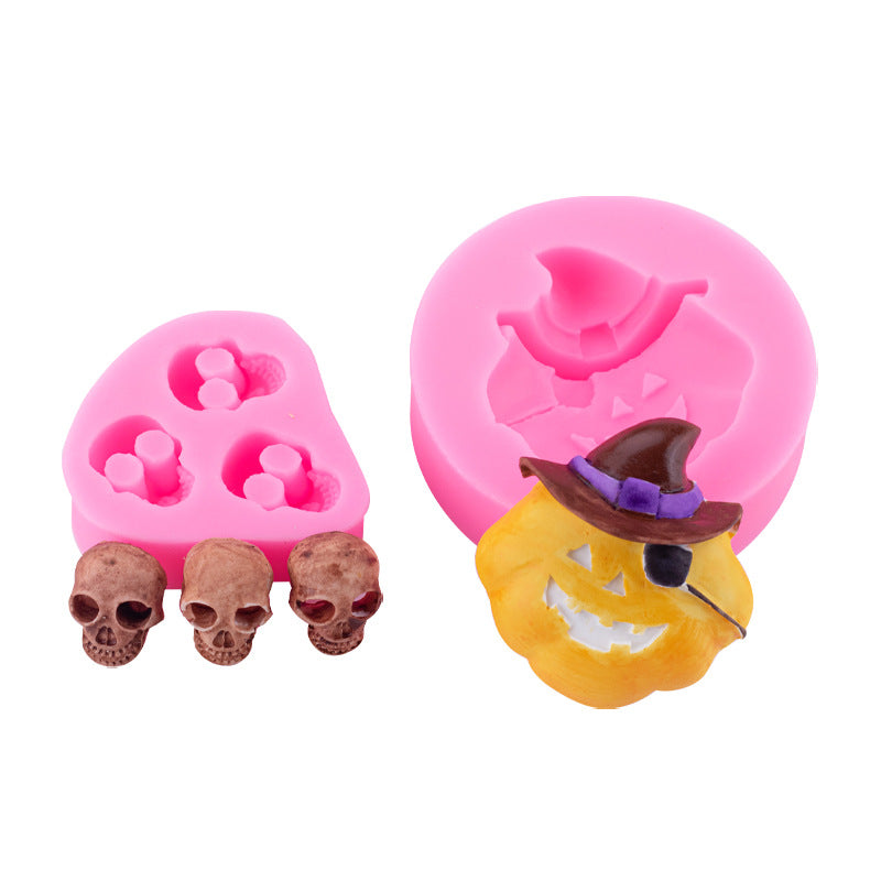 Halloween Pumpkin Head Skull Silicone Mould