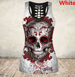 Cross-Border European And American Wish Halloween Skull Digital Printing I-shaped Vest Women's Bottoming Shirt E9J885