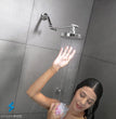 11" Solid Brass Shower Head Extension Arm - Flexible Height & Angle Adjustable Shower Arm Extension for Rain Showerheads with Sturdy Lock - Universal Pipe Connection (Luxury Polished Chrome)