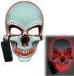 Glowing Mask Scary Ghost Face Halloween Funny White Skull Mask LED Glowing Props