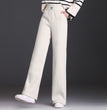 Winter Wide-leg Fleece Trousers For Women Warm Straight-leg Casual Lamb Cashmere Pants Loose Sports Sweatpants