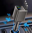Nuokaiqi Car 8-In-1 Fast Charger with 3 Retractable Cables, 180° Direction Adjustment, LED Display, Compact Design, Premium Materials, Ideal for Road Trips