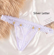 Women's Lace Transparent Rhinestone Letter Shorts