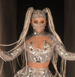Business Tour Costumes Printed Sequined Skirt Full Of Diamonds