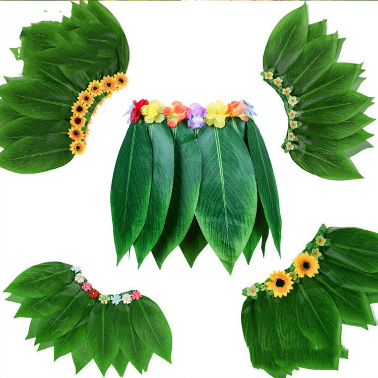 Hawaiian Simulation Leaf Skirt Hula Halloween Party Costume