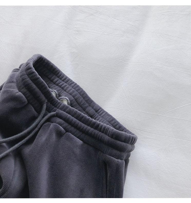 Sports Pants Female Fleece Lined Thick Loose Outerwear Casual Pants