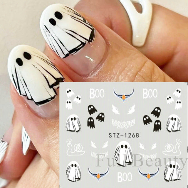 Halloween Pumpkin Nail Sticker Watermark Sticker
