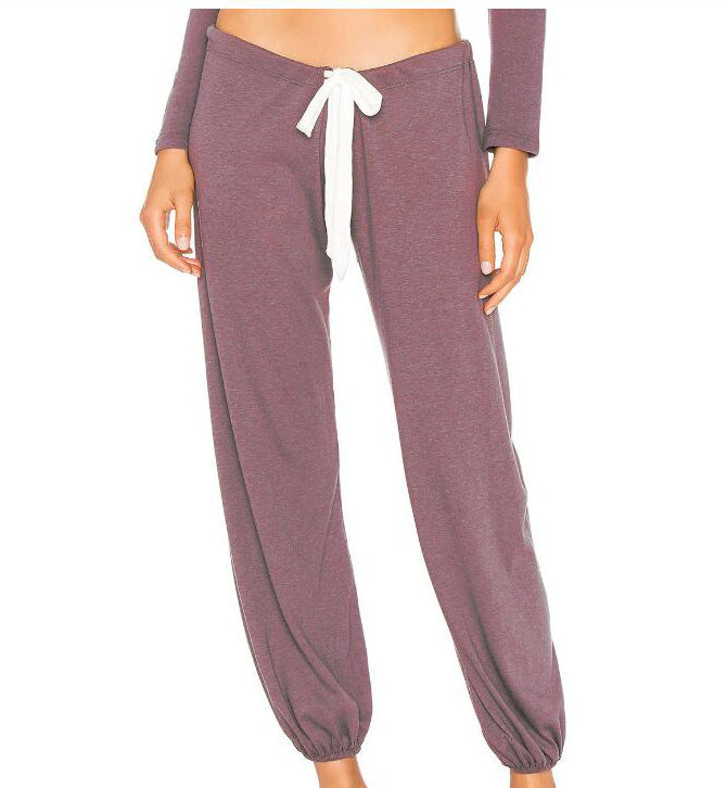 Women's Cotton Skin-friendly Lace-up Waist Ankle Banded Pants