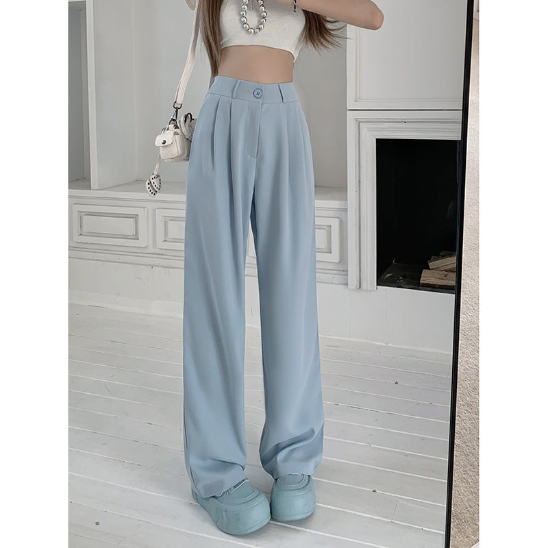 Straight High Waist Slimming Loose And Simple Casual Pants