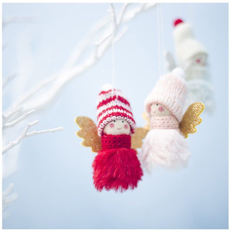 Christmas Creative Cute Plush Angel Girl Pendant