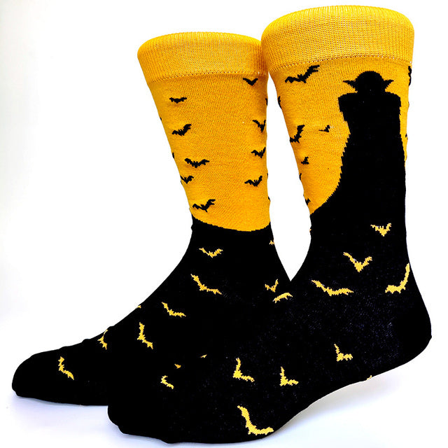 NEW Halloween Socks Pumpkin Bat Human Skeleton