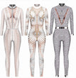 Halloween 3D Skeleton Digital Women's Digital Print Jumpsuit
