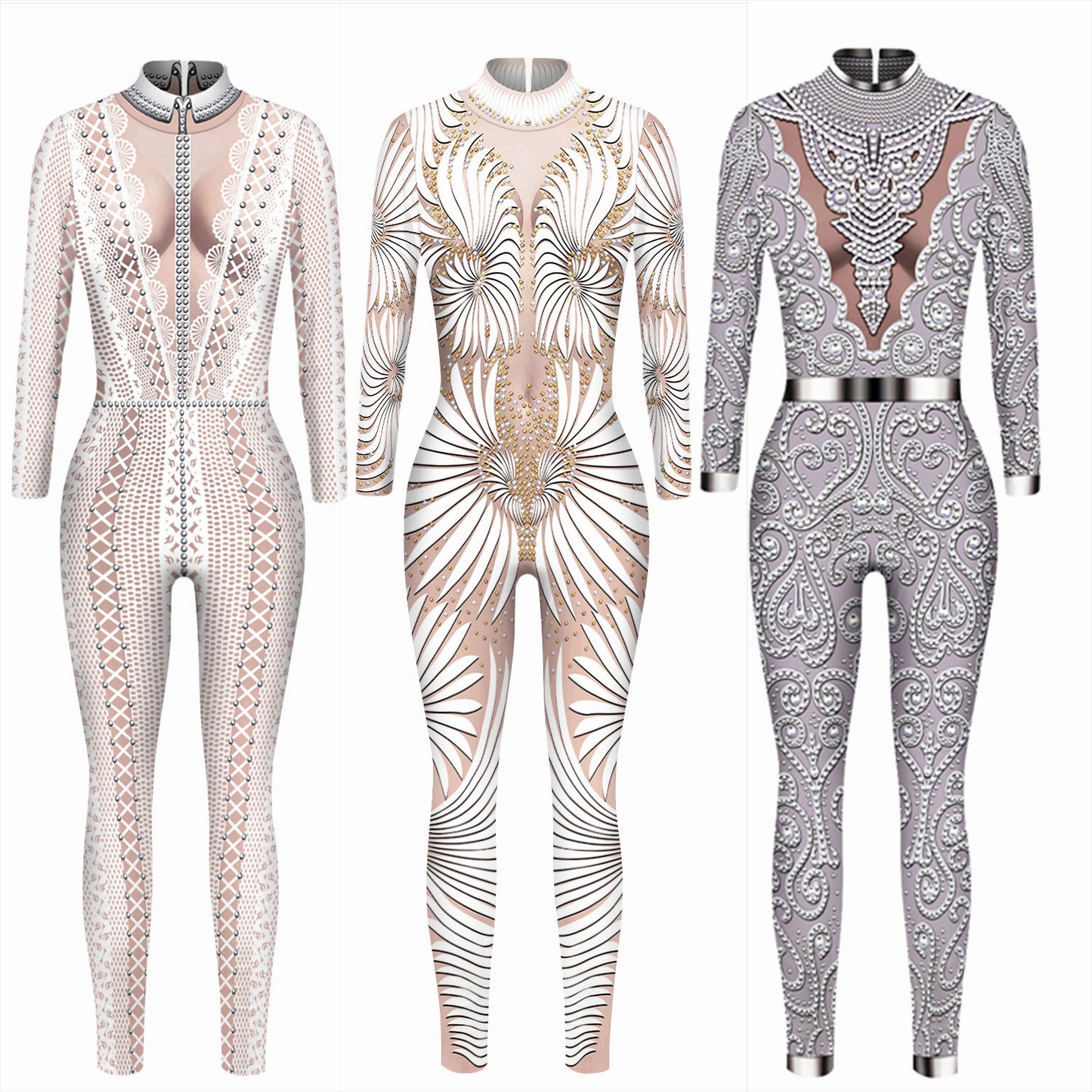 Halloween 3D Skeleton Digital Women's Digital Print Jumpsuit